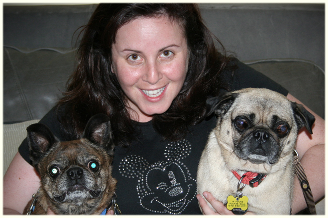 A photo of the author with her dogs. (Unknown)