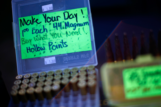 Ammunition for sale at the Crossroads of the West Gun Show (Reuters/Eric Thayer)