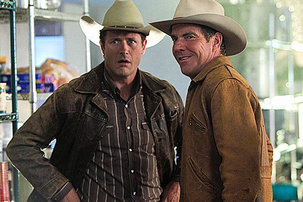 Jason O'Mara and Dennis Quaid in "Vegas"