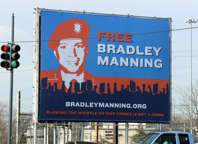 Bradley Manning Support Network billboard in Washington, DC