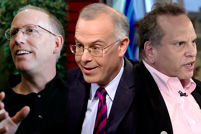 Scott Adams, David Brooks, Buzz Bissinger (AP/Salon)