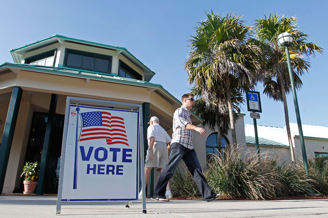 Florida voters at a polling place in Boca Raton (Reuters/Joe Skipper)