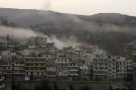 ((AP Photo/Shaam News Network via AP video))
