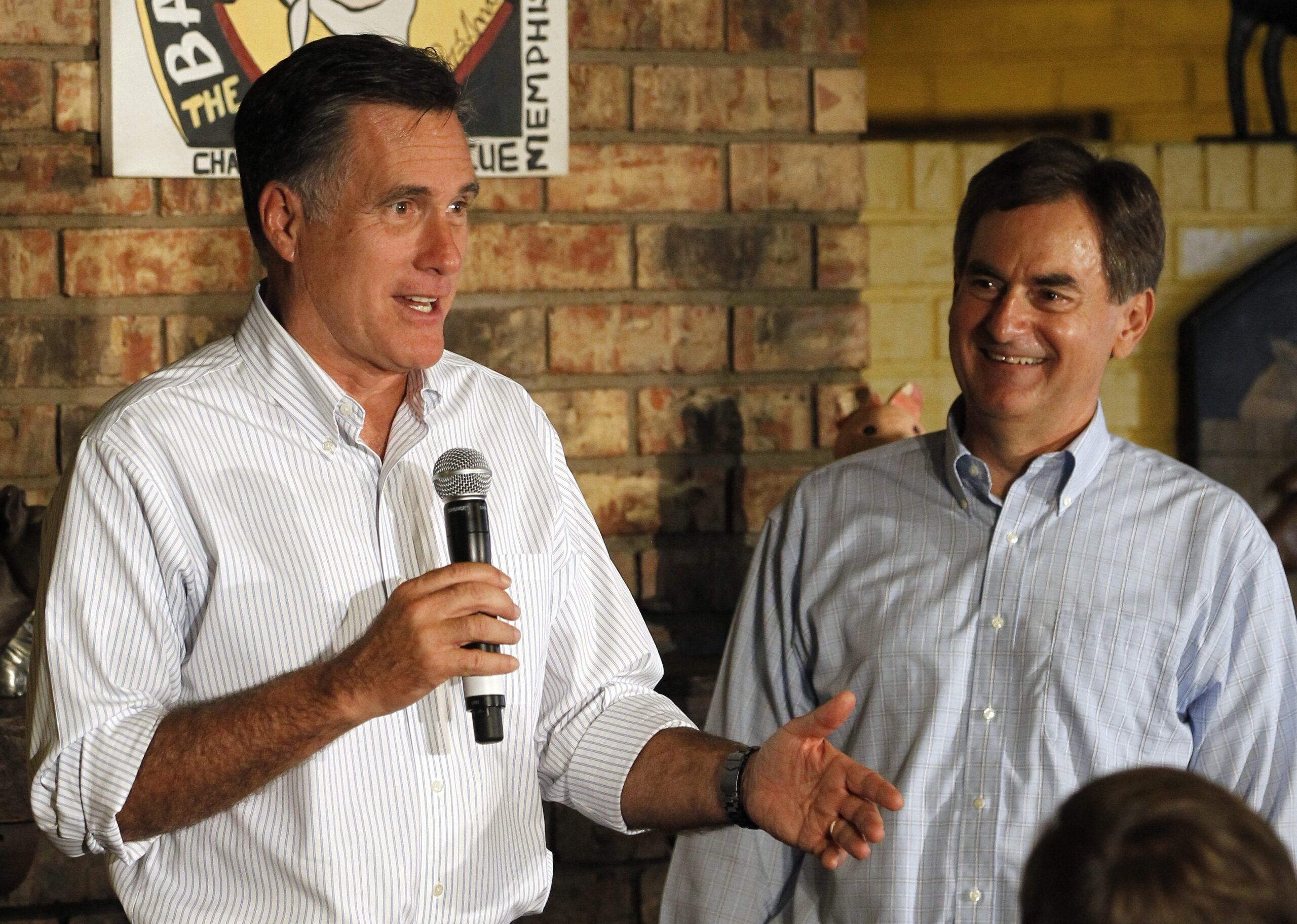 Mitt Romney and Senate candidate Richard Mourdock (AP Photo/Charles Dharapak)