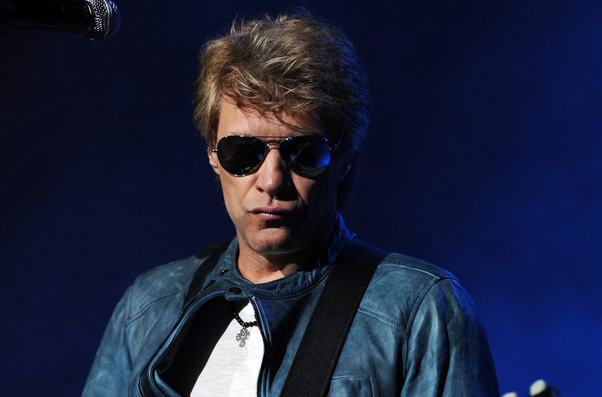HOLLYWOOD , FL - JULY 26: Jon Bon Jovi performs with the Kings of Suburbia on the opening night of his debut solo tour at the Seminole Hard Rock Hotel and Casino on July 26, 2012 in Hollywood ,Florida. (Photo by Jeff Daly/Invision/AP) (AP/Jeff Daly)