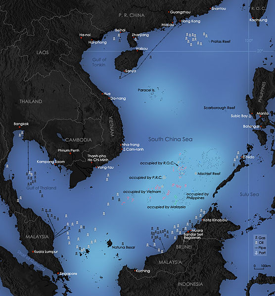 Map of South China Sea region (Wikimedia)