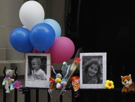 A memorial outside the childrens' apartment (AP)