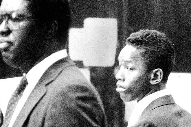 Colin Moore and Kharey Wise in "The Central Park Five"