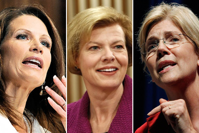Michele Bachmann, Tammy Baldwin and Elizabeth Warren (AP/Reuters)