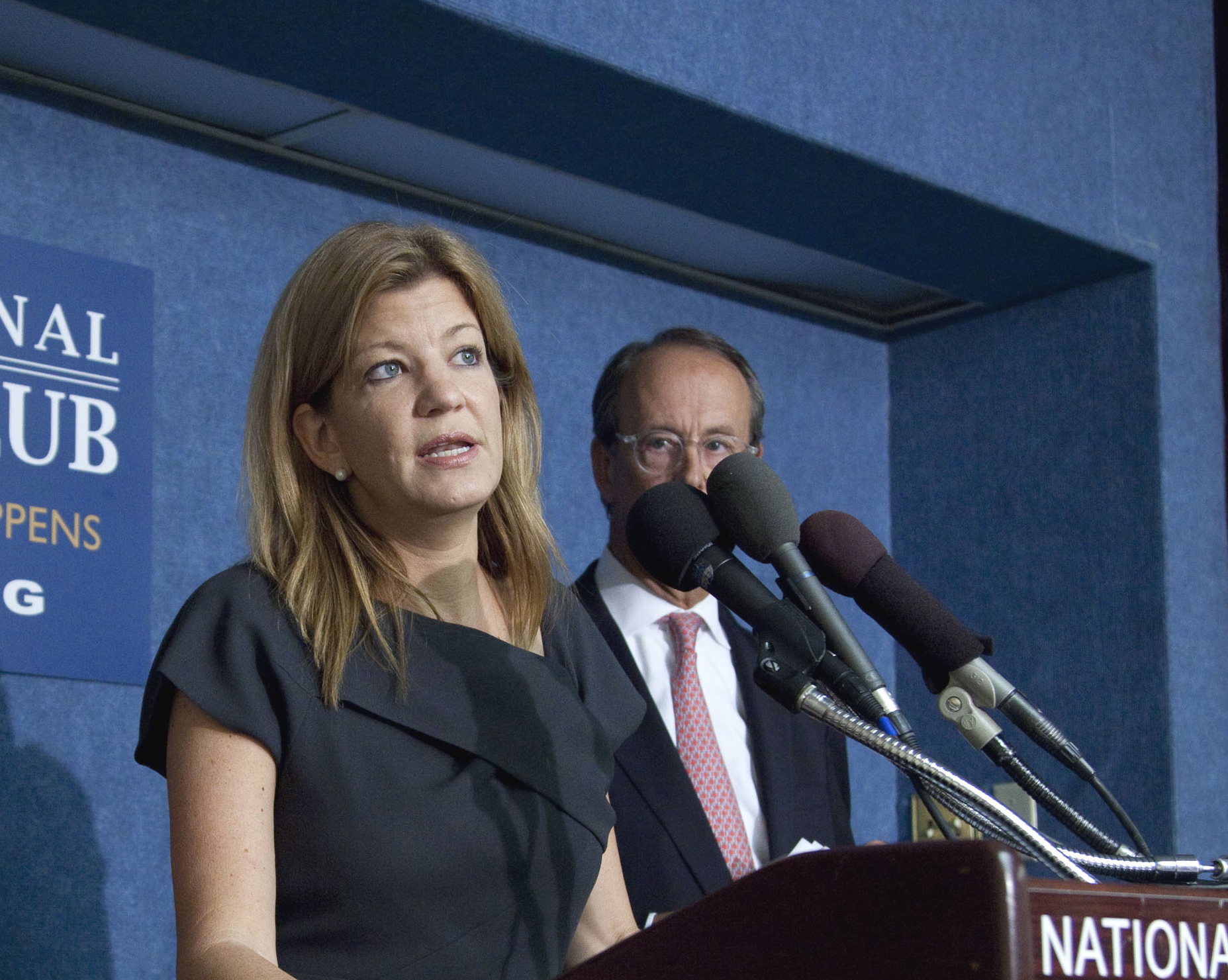 Maya MacGuineas speaking to the National Press Club last year.