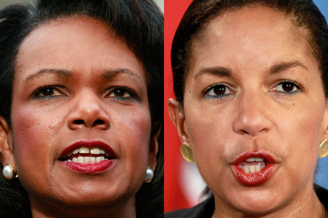 Condoleezza Rice and Susan Rice (Reuters/AP)