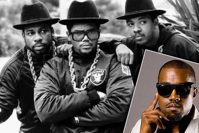 Run–D.M.C. and Kanye West (inset) (AP)