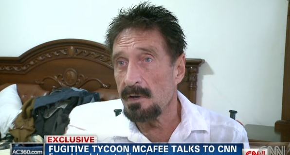 John McAfee (Screengrab from CNN interview)
