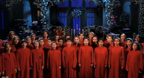 New York City Children's Chorus open SNL (screenshot via NBC)