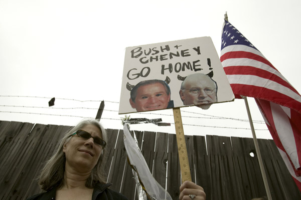 A protester Santa Barbara, California in 2007