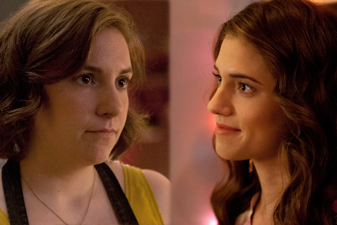 Lena Dunham and Allison Williams in "Girls"