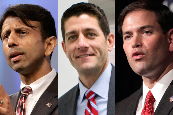 Bobby Jindal, Paul Ryan and Marco Rubio (AP)