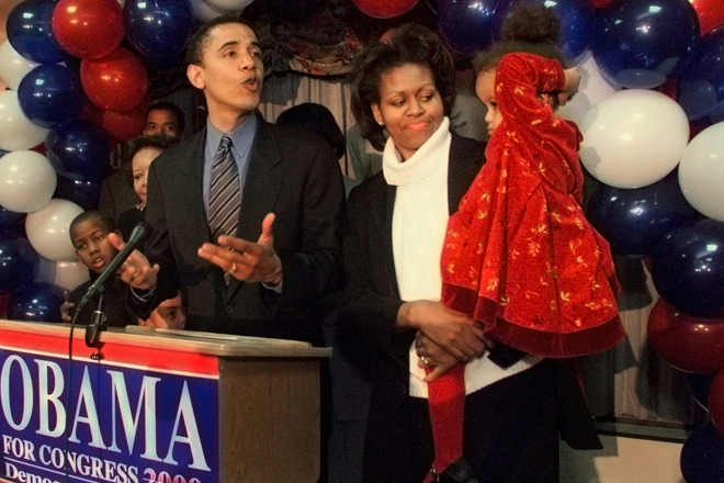 Barack Obama, ending his 2000 campaign for Congress (AP/Frank Polich)