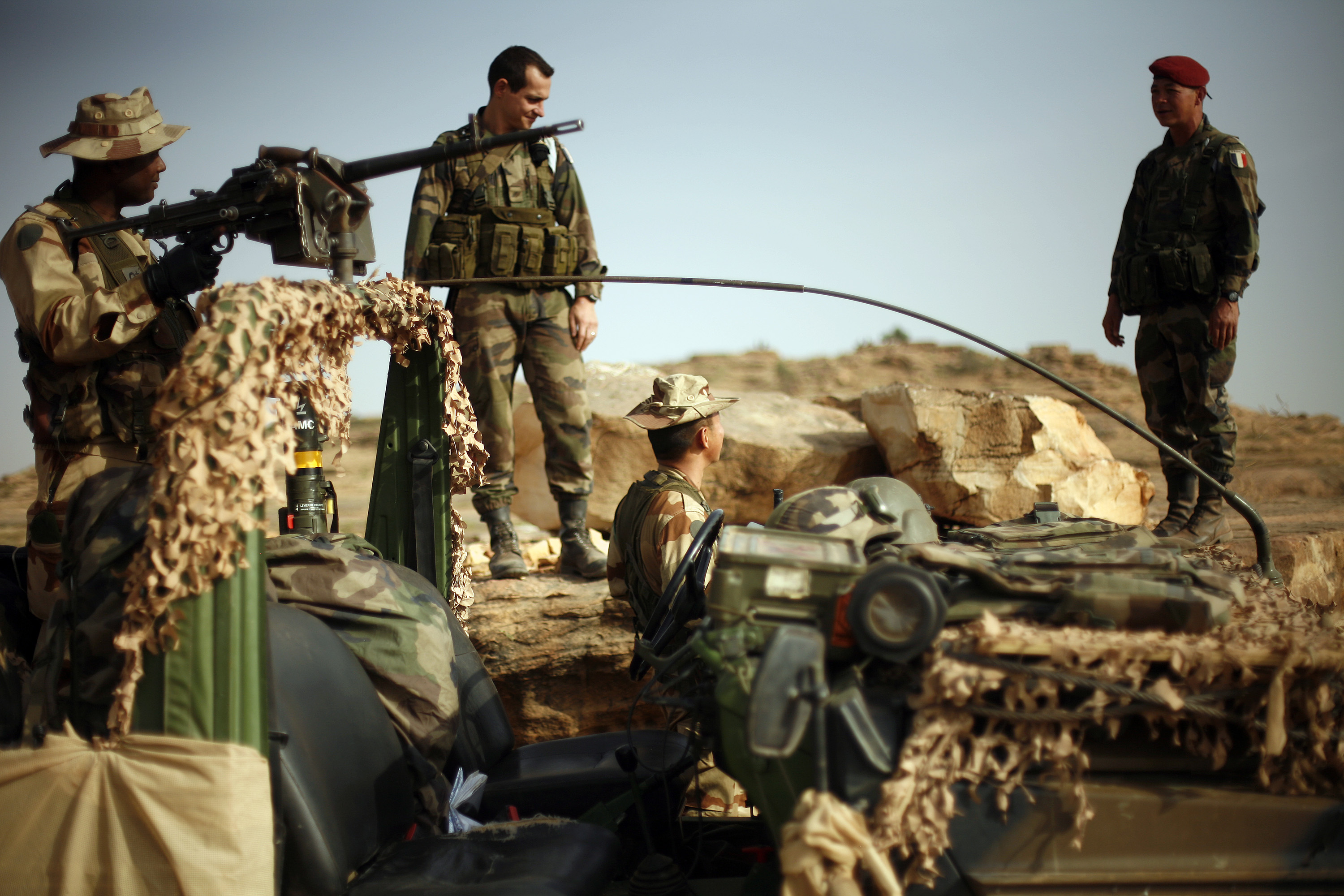French soldiers man an observation post outside Sevare, some 620 kms (400 miles)  north of Mali's capital Bamako Thursday. (AP/Jerome Delay)