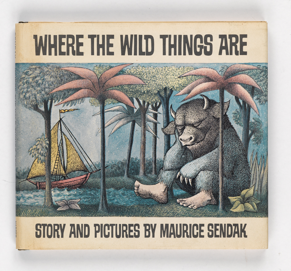 Maurice Sendak, Where the Wild Things Are, first edition, signed and inscribed with a drawing, New York, 1963. Estimate $10,000 to $15,000. (Swann Auction Galleries)
