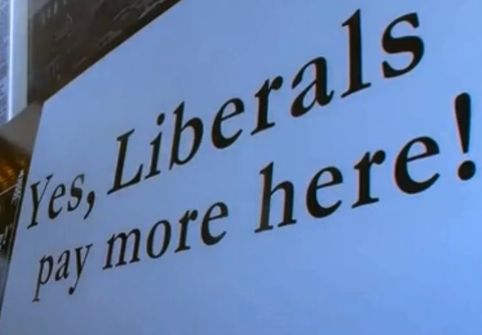 The sign in George Burnett's smoothie bar (screenshot via HuffPost Small Business)