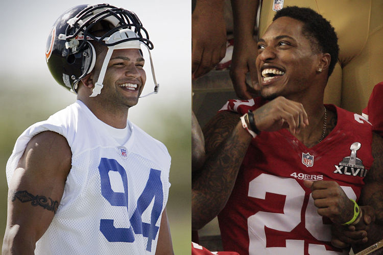 Brendon Ayanbadejo and Chris Culliver (AP/Paul Sakuma/Reuters/Sean Gardner)