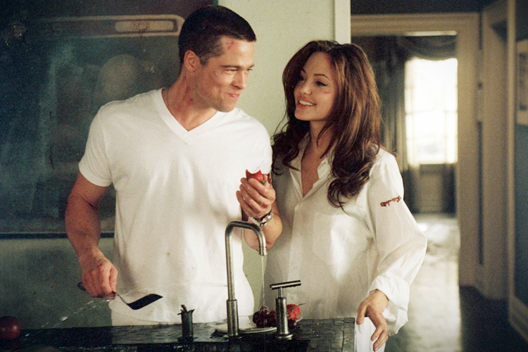 Brad Pitt and Angelina Jolie in "Mr. and Mrs. Smith"