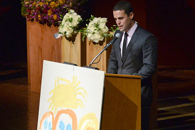Kevin Krim speaking at the Celebration of the Lives of Lulu & Leo Krim Memorial Service, Nov. 5, 2012