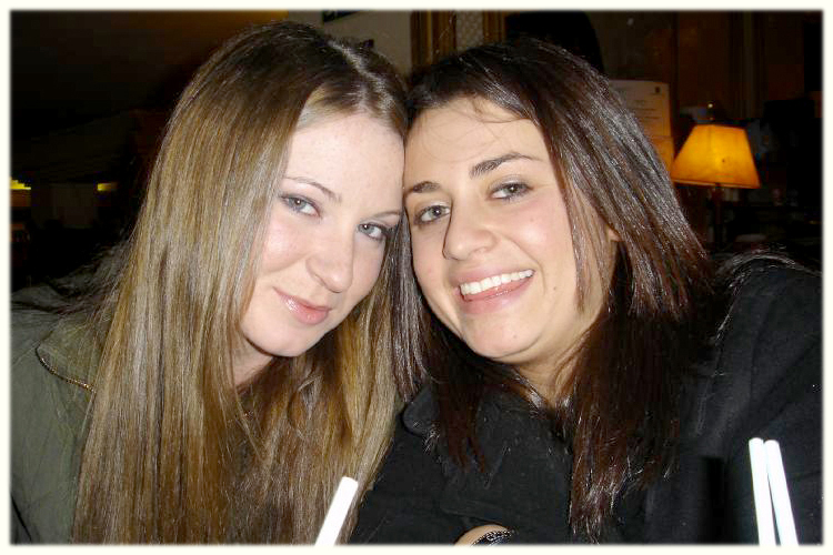 A photo of the author, left, with her fiancee and sorority sister, Sam