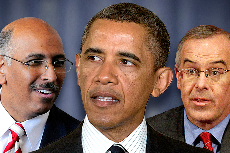Michael Steele, Barack Obama, David Brooks (Reuters/Jonathan Ernst/AP/Carolyn Kaster/Nam Y. Huh)