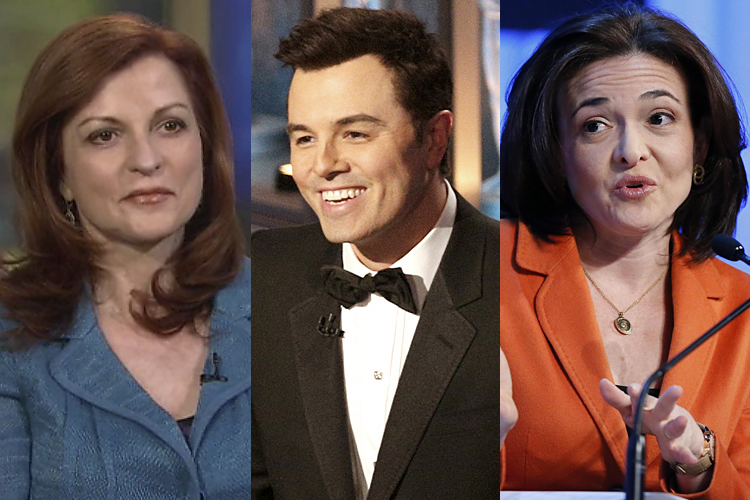 Maureen Dowd, Seth MacFarlane, Sheryl Sandberg (ABC News/Reuters/Mario Anzuoni/Pascal Lauener)