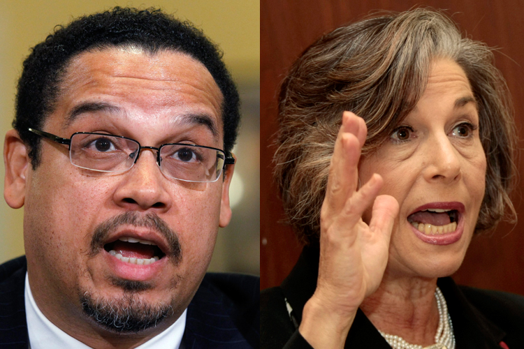 Rep. Keith Ellison (D-MN) and Rep. Jan Schakowsky (D-IL) (AP/Alex Brandon/Reuters/Henry Romero)