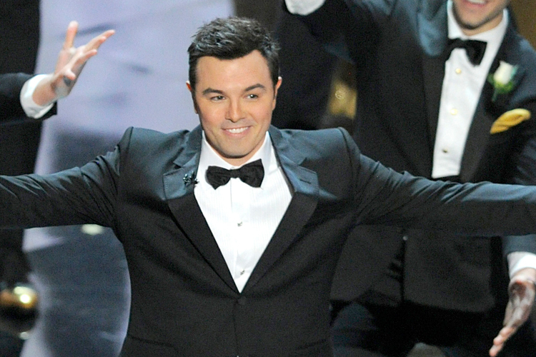 Seth MacFarlane during the Oscars on Sunday Feb. 24, 2013. (AP/Chris Pizzello)