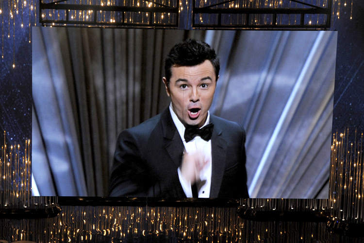 Seth MacFarlane during the Oscars on Sunday Feb. 24, 2013. (AP/Chris Pizzello)