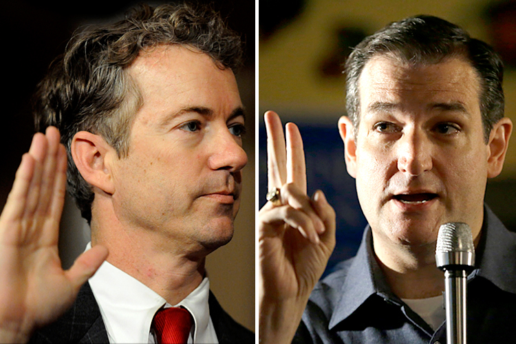 Sen. Rand Paul, R-Ky, and Sen. Ted Cruz, R-Texas. (AP/Jonathan Ernst/David J. Phillip)
