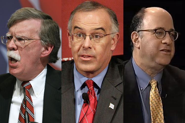 John Bolton, David Brooks and John Podhoretz (AP/Jose Luis Magana/Nam Y. Huh)