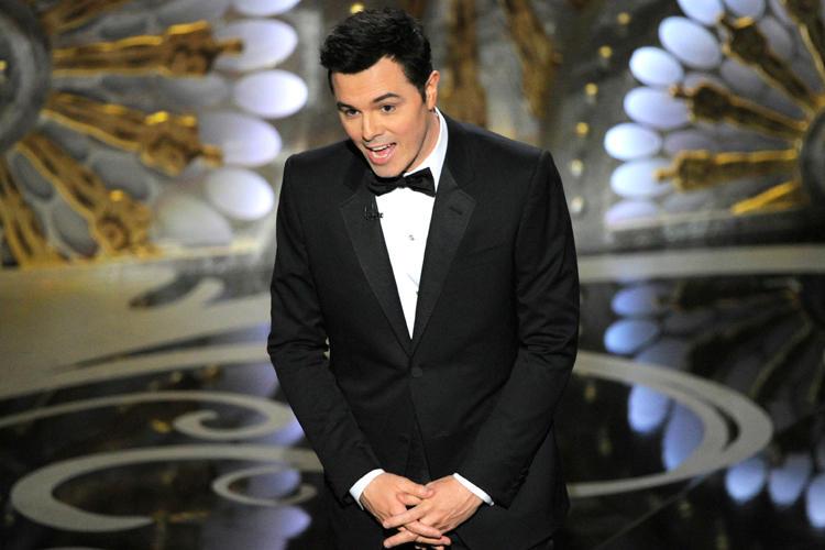 Seth MacFarlane during the Oscars on Sunday Feb. 24, 2013, in Los Angeles. (AP/Chris Pizzello)