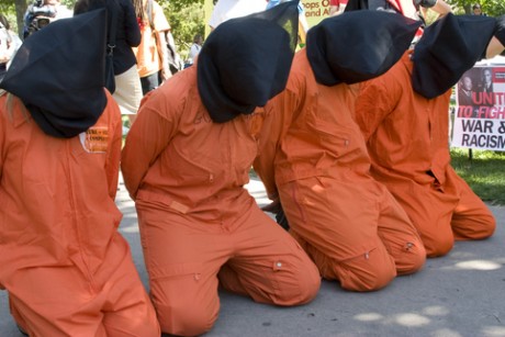 Activists protest U.S. treatment of terror suspects (Shutterstock/Lilac Mountain)