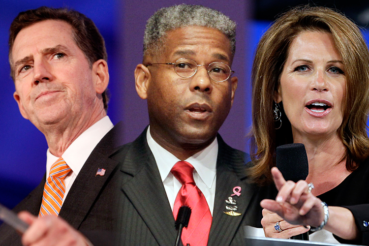 Jim DeMint, Allen West, Michele Bachmann (AP/Patrick Semansky/Alan Diaz/Chris O'Meara)