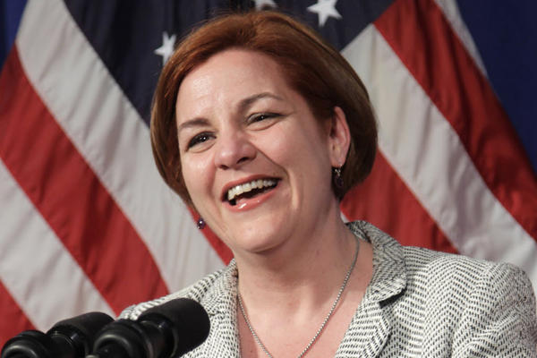 New York City mayoral frontrunner Christine Quinn (AP)