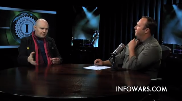 Billy Corgan appears on air with Alex Jones on March 23, 2013