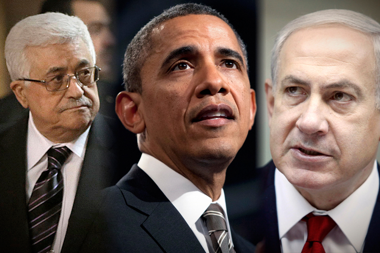 Mahmoud Abbas, Barack Obama, Benjamin Netanyahu (AP/Pablo Martinez Monsivais/Evan Vucci/Lior Mizrahi)