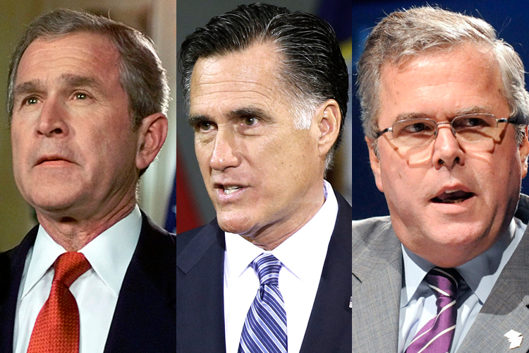 George W. Bush, Mitt Romney, Jeb Bush (Reuters/David Manning)