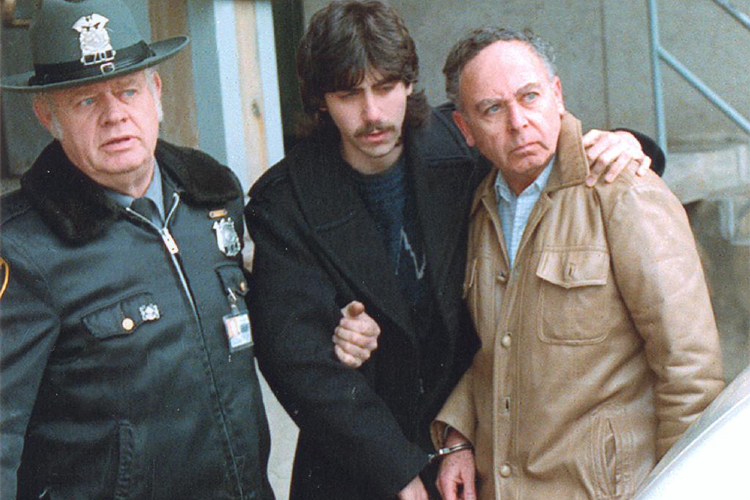 Jesse and Arnold Friedman after arraignment, 1987. (Magnolia Pictures/George Argerolos)
