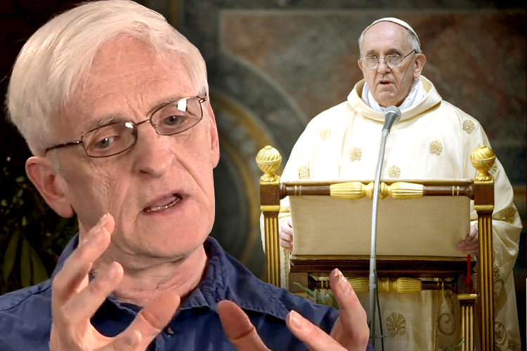 Theologian and Episcopal priest Matthew Fox (left) and Pope Francis (Reuters)