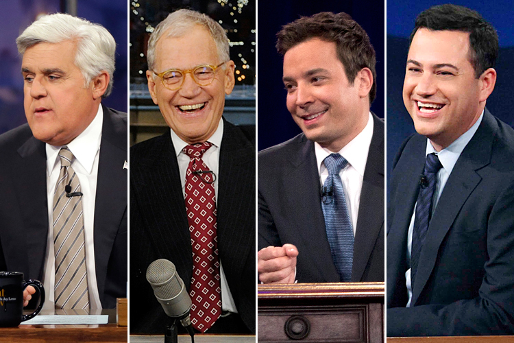 Jay Leno, David Letterman, Jimmy Fallon, Jimmy Kimmel (AP/Pablo Martinez Monsivais/Jeffrey Neira/Carolyn Kaster/Richard Cartwright)