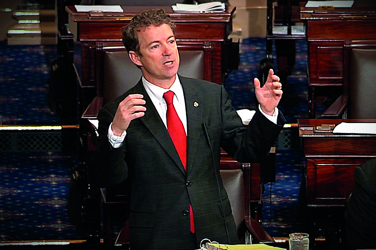 Sen. Rand Paul, R-Ky. speaks on the floor of the Senate, Wednesday, March 6, 2013. (AP/Senate Television)