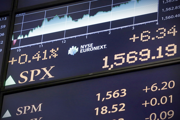 A board on the floor of the New York Stock Exchange (AP/Richard Drew)