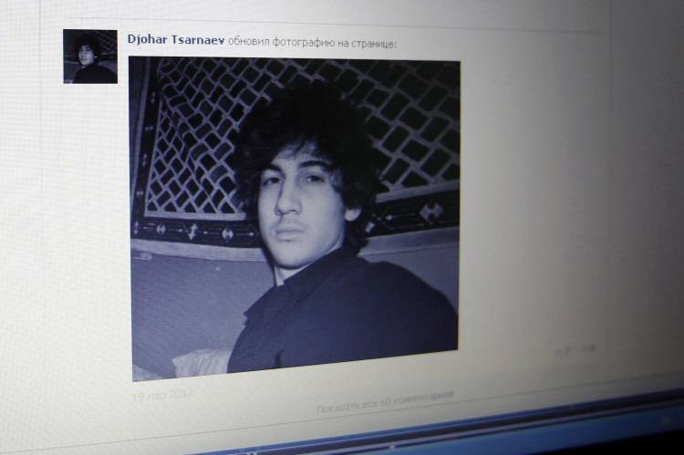 A photograph of Djohar Tsarnaev, who is believed to be Dzhokhar Tsarnaev, a suspect in the Boston Marathon bombing, is seen on his page of Russian social networking site Vkontakte (VK). (Reuters)
