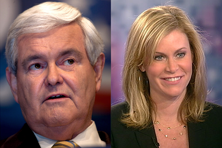 Newt Gingrich, Stephanie Cutter (Jeff Malet, maletphoto.com/ABC)